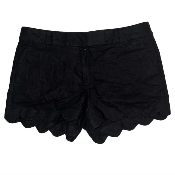 J.Crew Factory Linen Blend Scallop Hem Shorts Size 6 - Picture 2 of 4